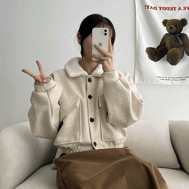 (무료배송/포근해요/기획특가!) 카라양털모직자켓 (3color)